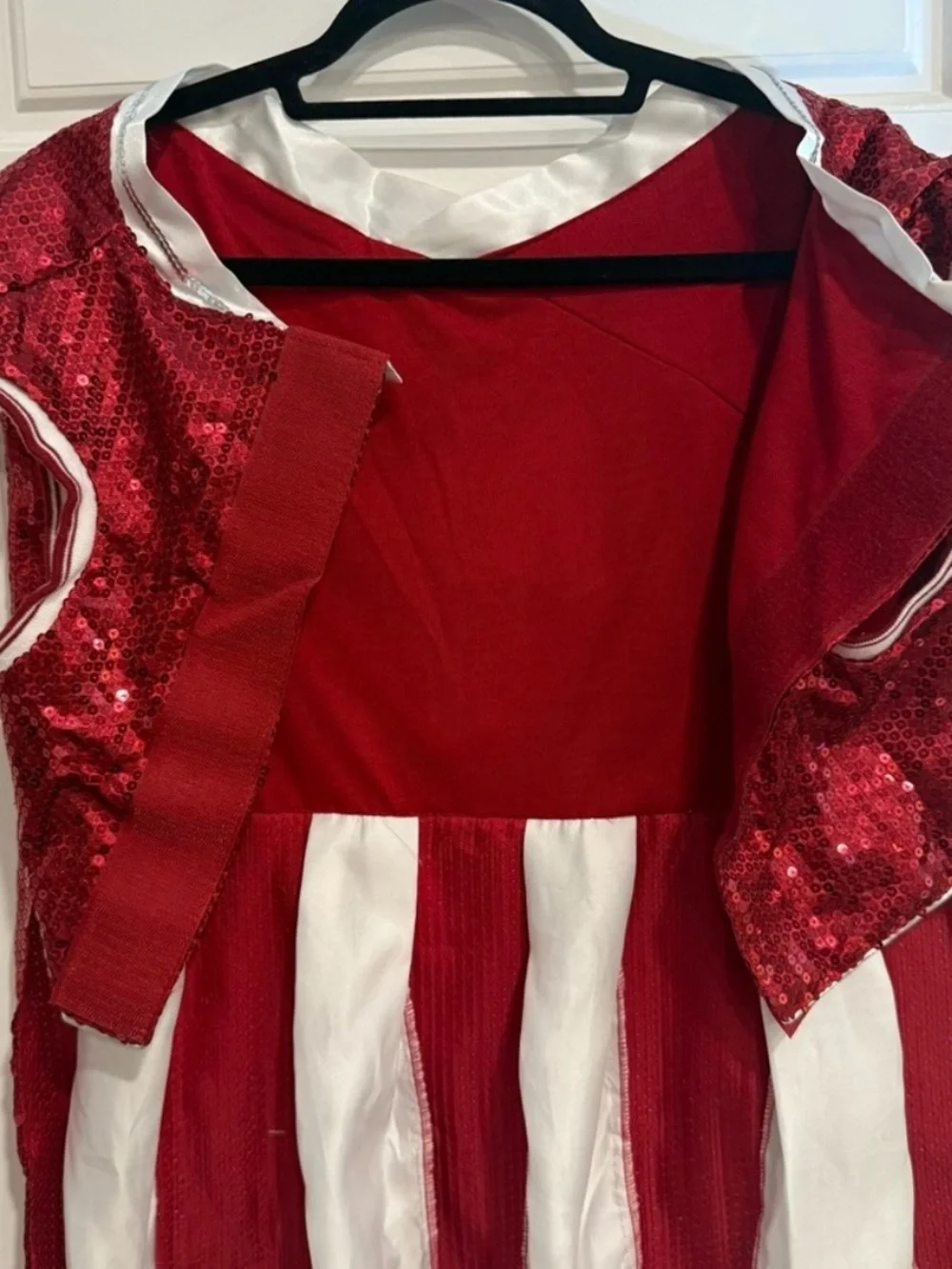 Maggie Waggie Red Sequin Cheerleader Dog Costume XXL with Pom Poms NWT
